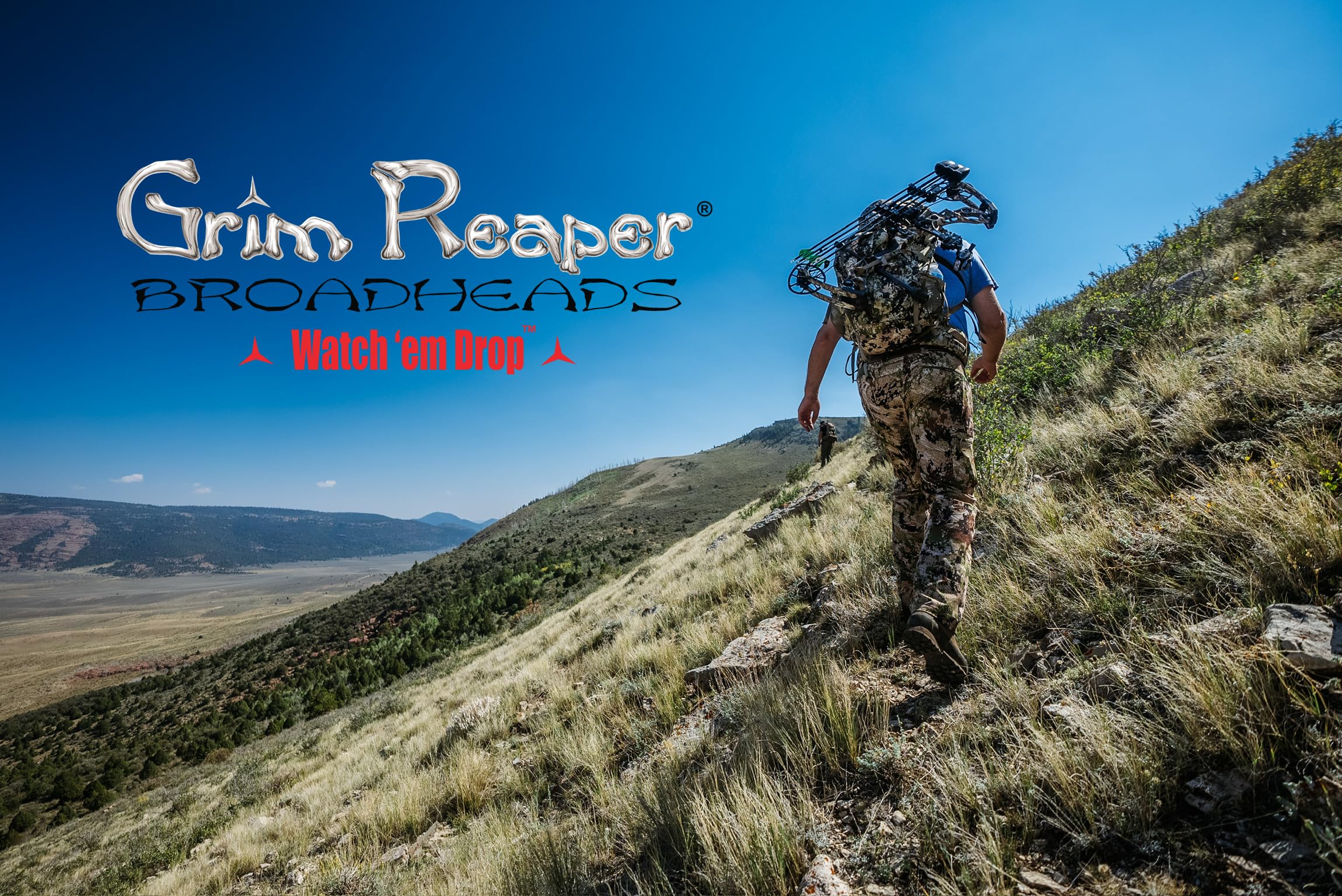 Grim Reaper 2203 Hades pack shows three ready-to-use broadheads for versatility.