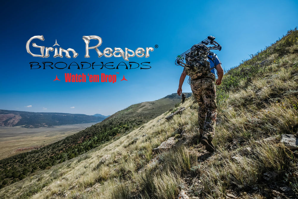 Grim Reaper 2203 Hades pack shows three ready-to-use broadheads for versatility.