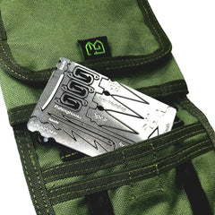 Card nestled in Altoids tin for ultralight carry.