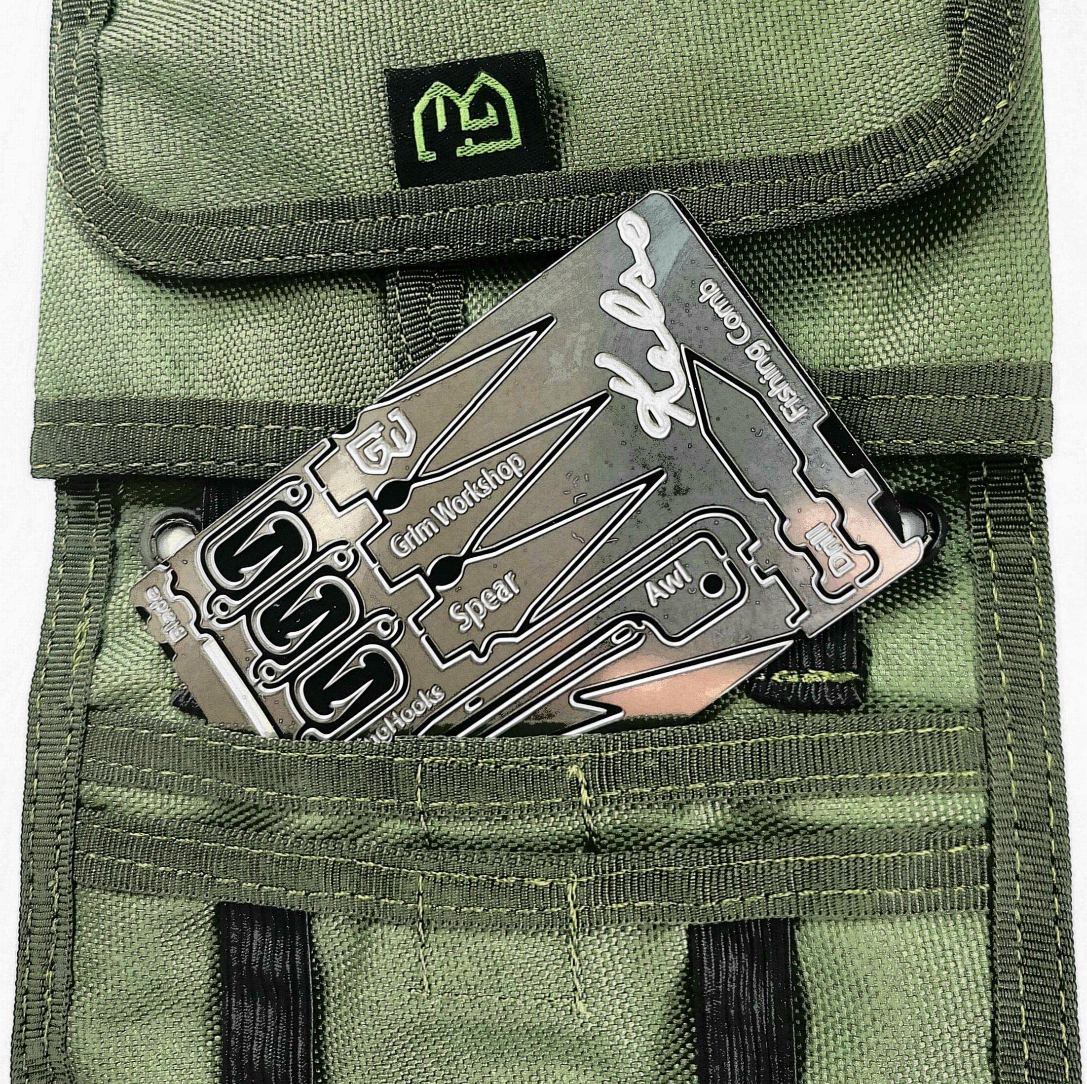 Adhesive back lets you stick the card on gear.