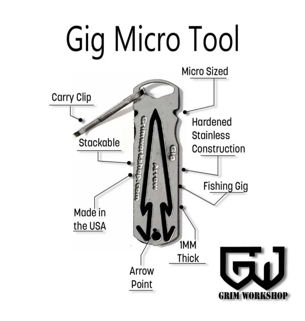 Close-up of frog gig tine detail on Grim Workshop tool