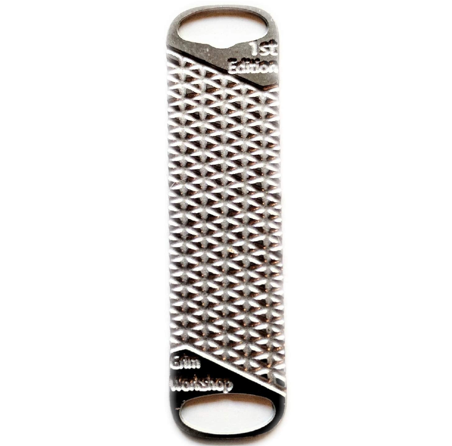 Grim Workshop Micro Tool File attached to a keychain for on-the-go edge deburring.