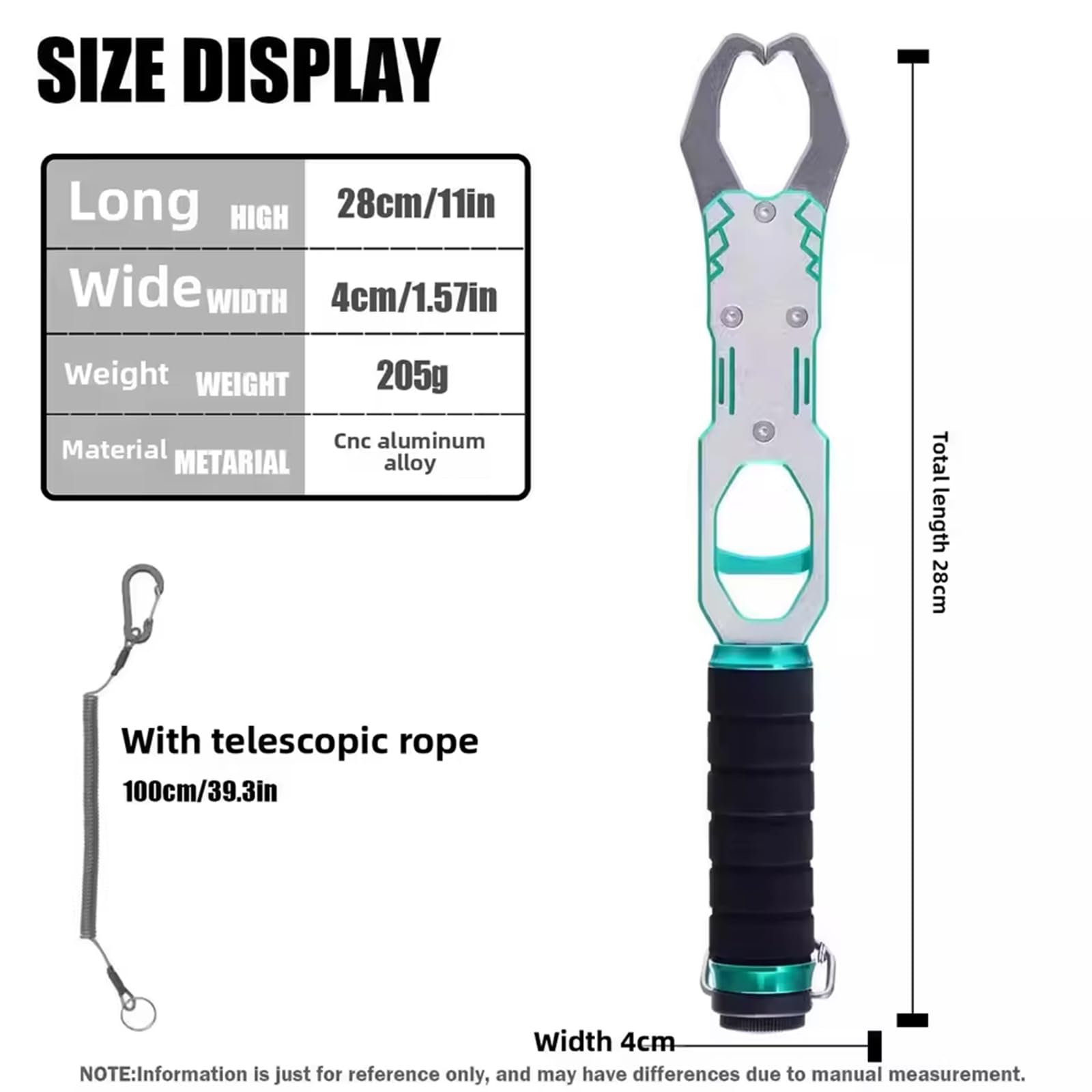 Fish lip gripper showing integrated scale/hook weighing feature