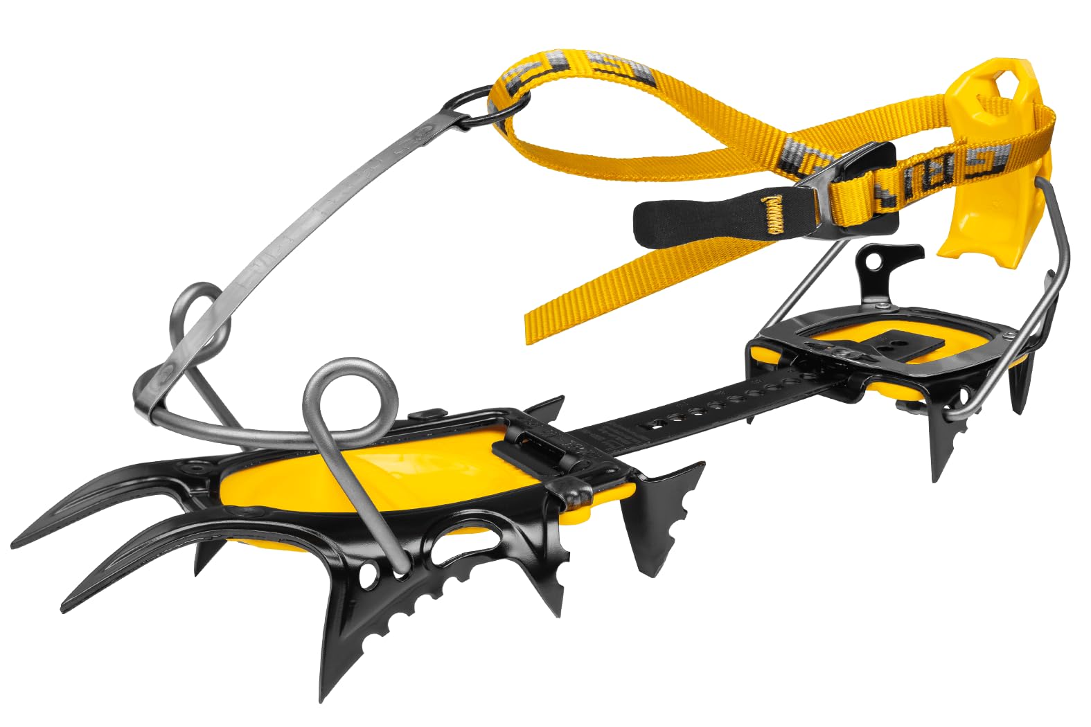 Grivel Air Tech 12-Point front bail secures boot attachment for glacier travel.