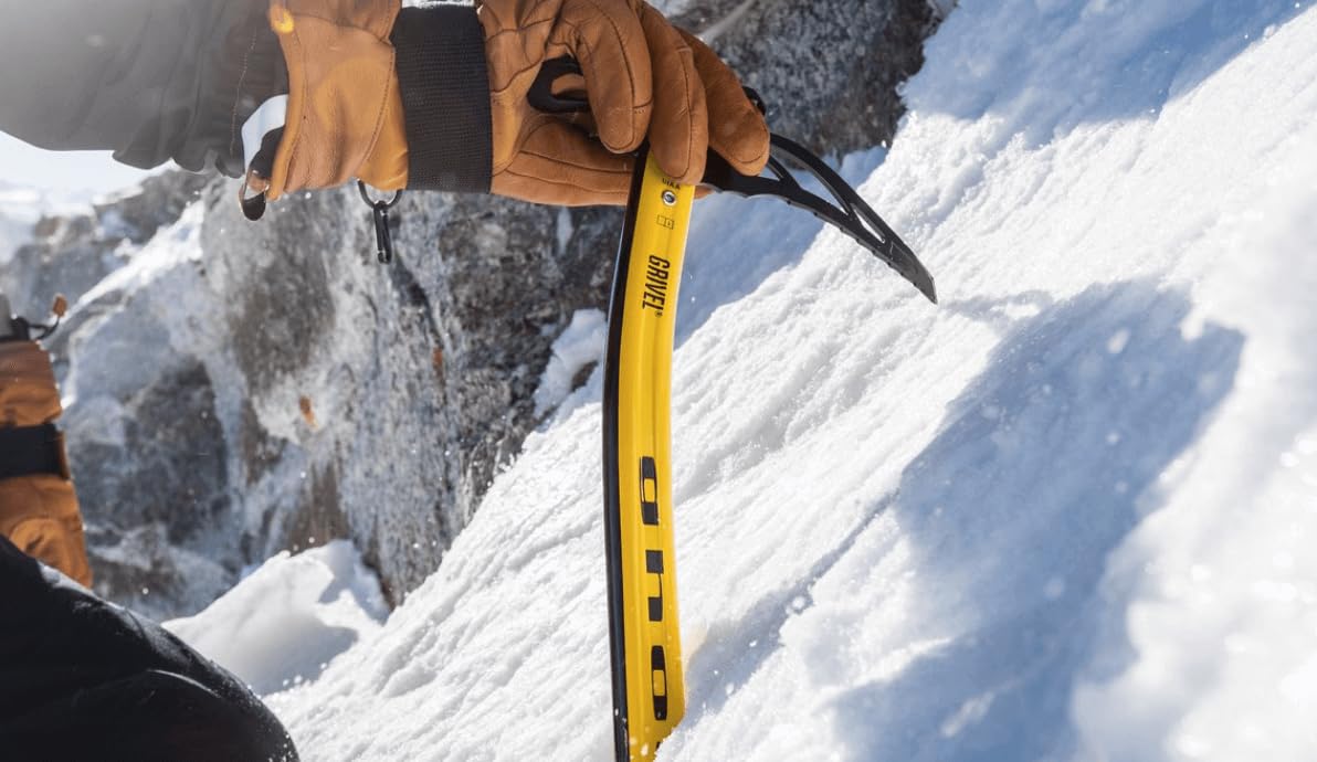 Grivel Ghost Evo 2.0 axe adz steel, precise grip on icy terrain.