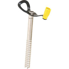Grivel Helix Ice Screw Long in action emphasizes smooth entry with reverse thread