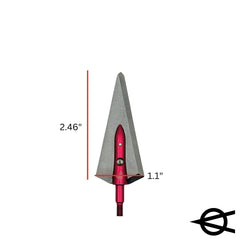 GRIZZLYSTIK Overkill Samurai broadhead anodized ferrule for corrosion resistance and durability.