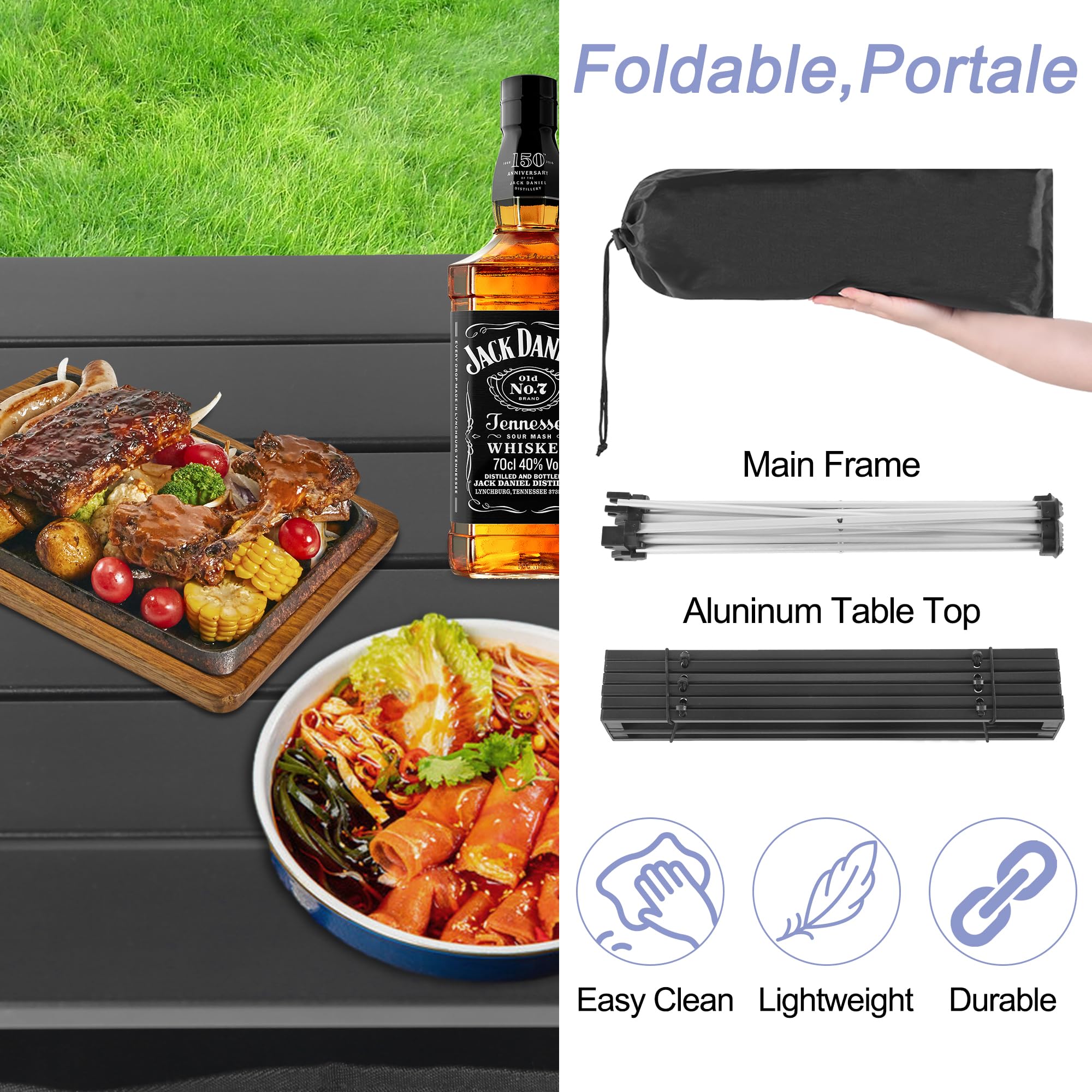 Grope table anti-slip feet keep stable footing on outdoor surfaces