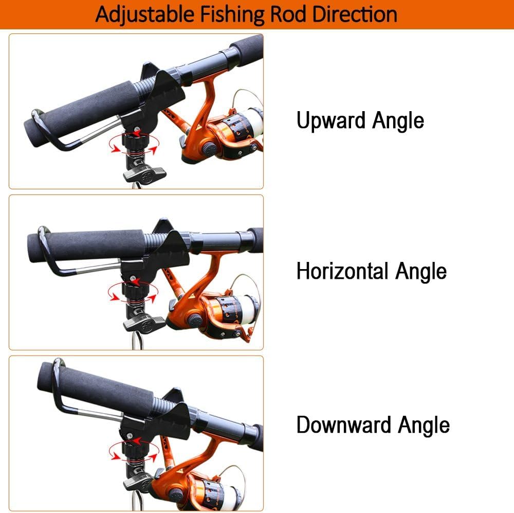 Ground rod holder in use securing a fishing rod