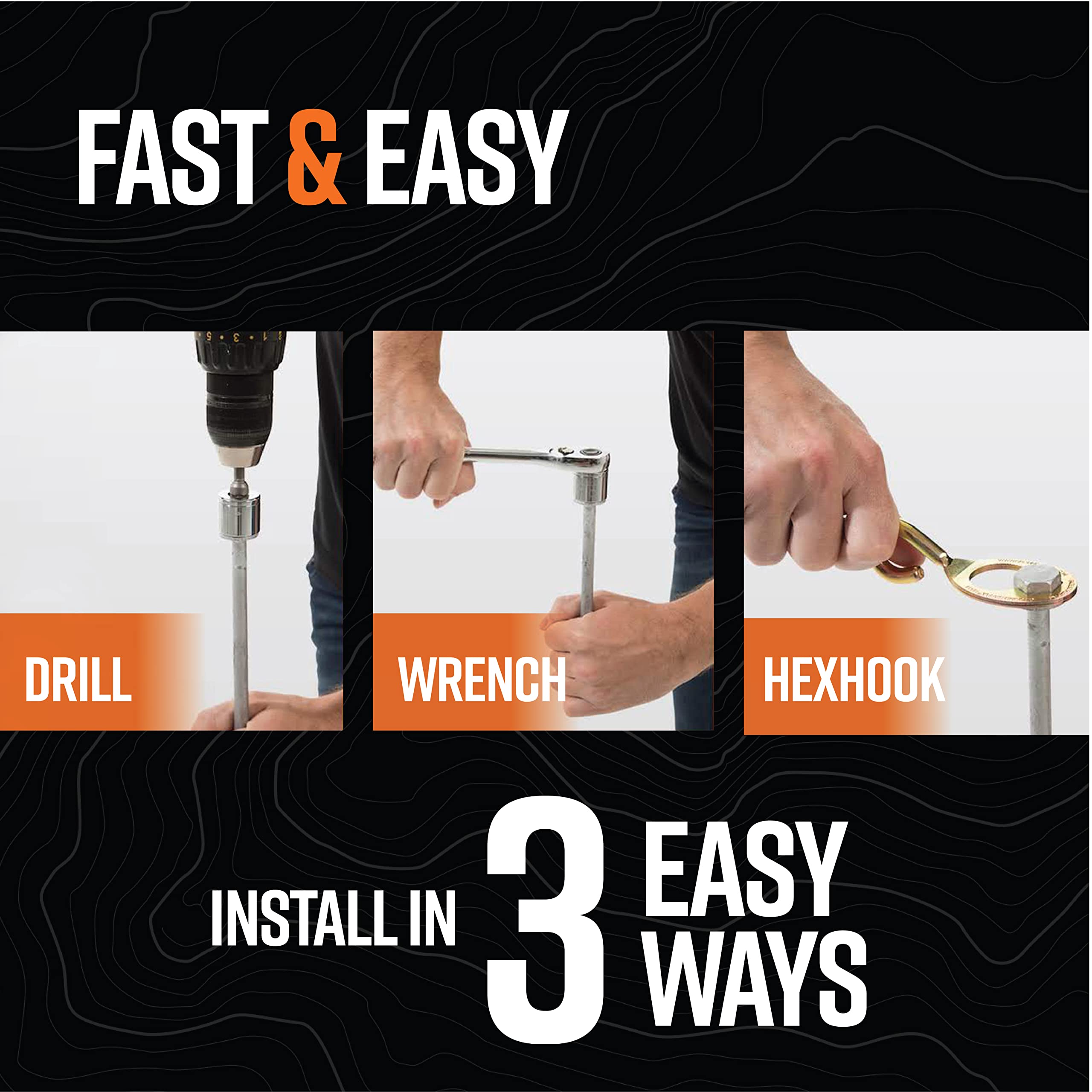 GROUNDGRABBA 45-degree raised loop angle facilitates easy rope threading.