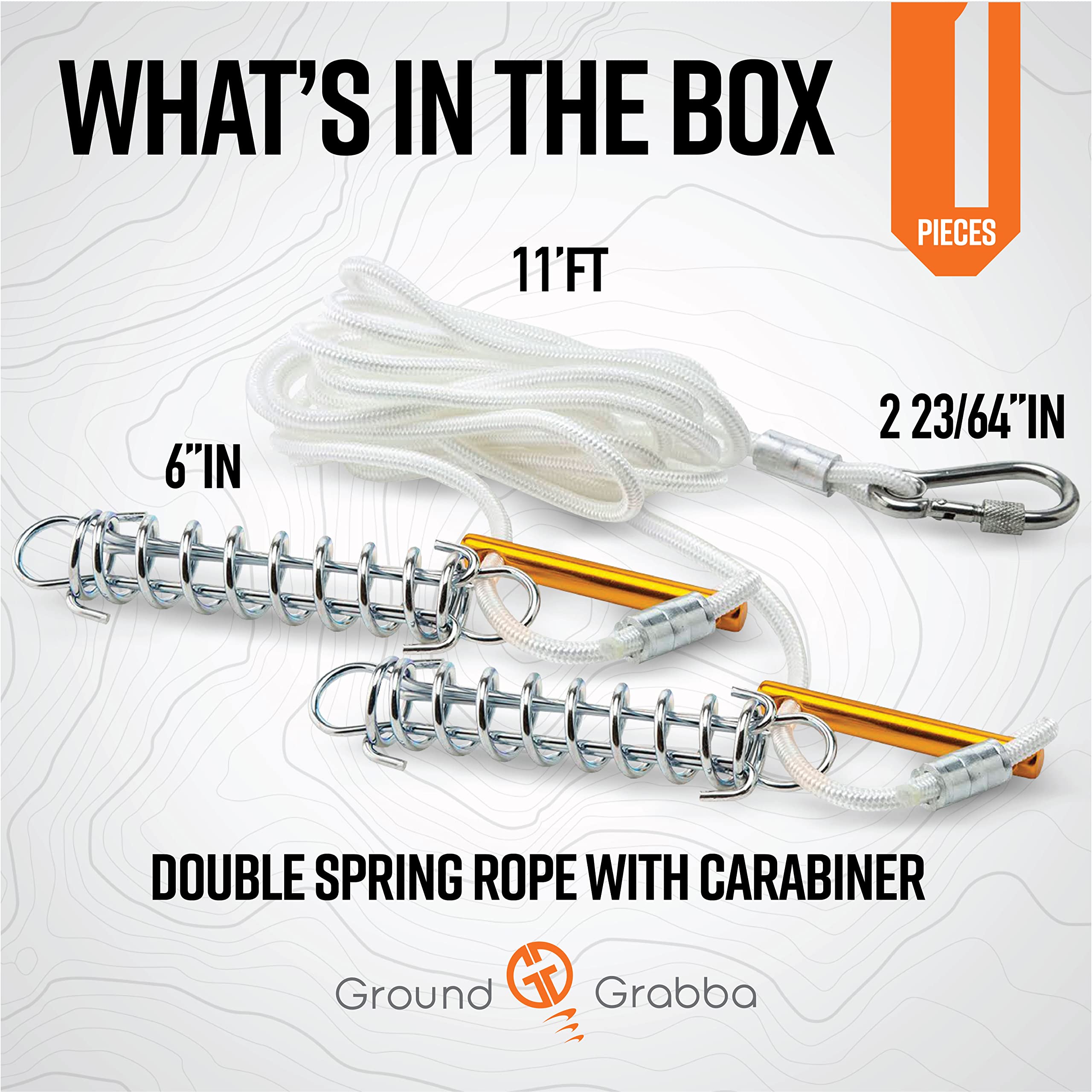 GroundGrabba carabiner 2-23-64in ensures secure quick-release access.