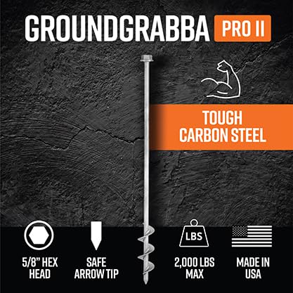 GROUNDGRABBA earth screws 4x pack offers durable anchoring in challenging ground