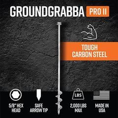 GROUNDGRABBA earth screws 4x pack offers durable anchoring in challenging ground