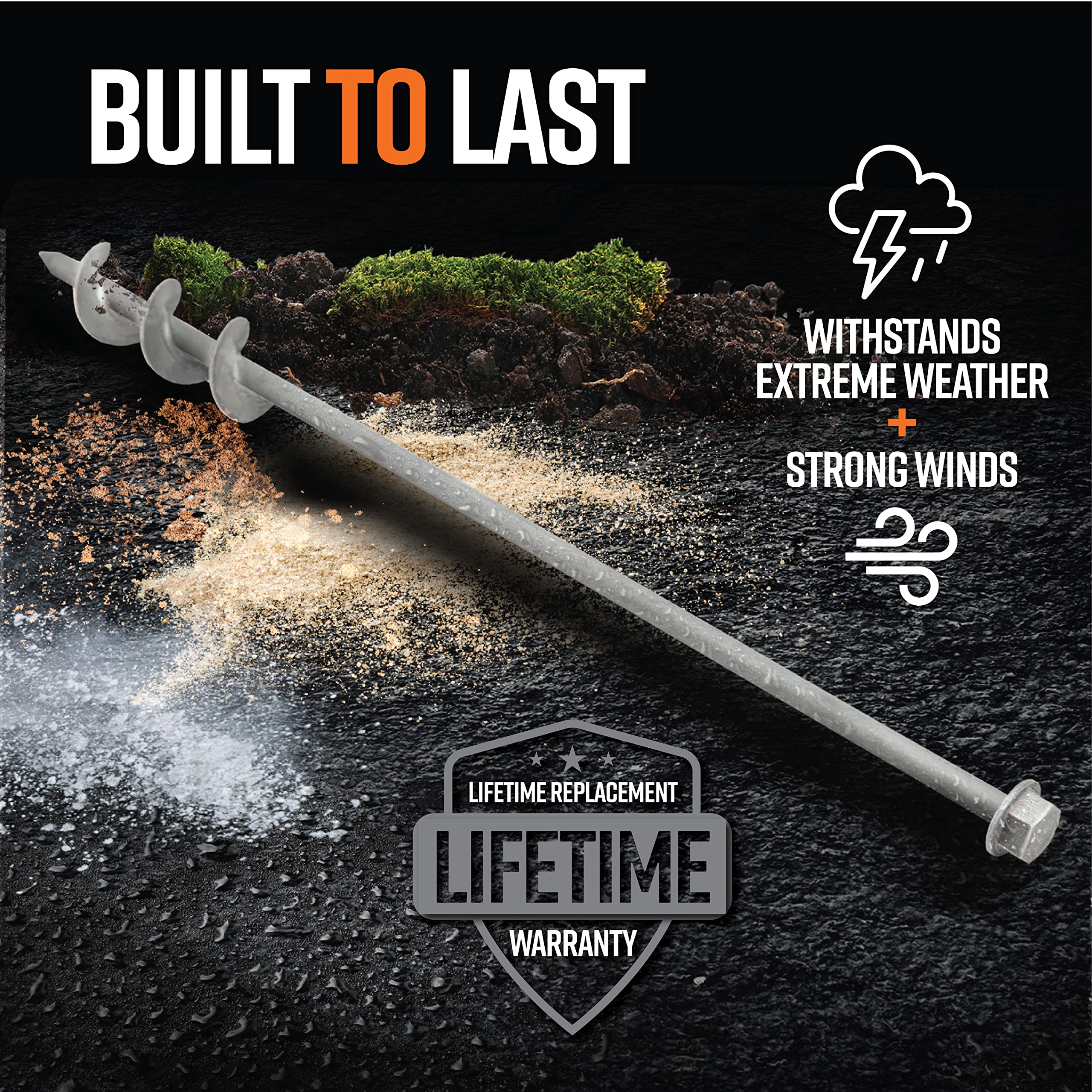 GroundGrabba rugged threads provide reliable grip on soft ground.