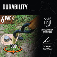 GROUNDGRABBA zinc-plated surface protects against corrosion for long-lasting use.