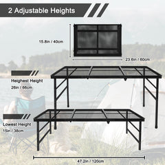 Grovind portable folded table in carry bag for easy transport.