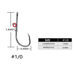 Double-barb shrimp hook design securing live bait