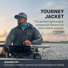 Grundéns Tourney Jacket waterproof fabric texture ideal for freshwater and saltwater angling.