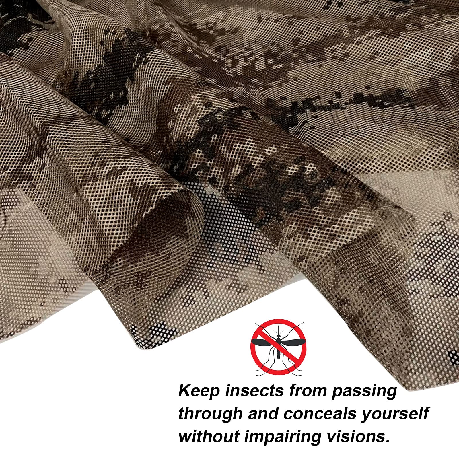 GRVCN 300D camouflage netting draped on ground blind blends with surroundings for wildlife photography.