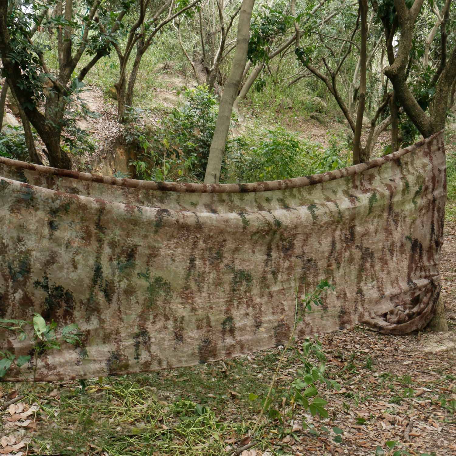 GRVCN camo net can be tailored into scarves or table cloth for quick concealment across environments.