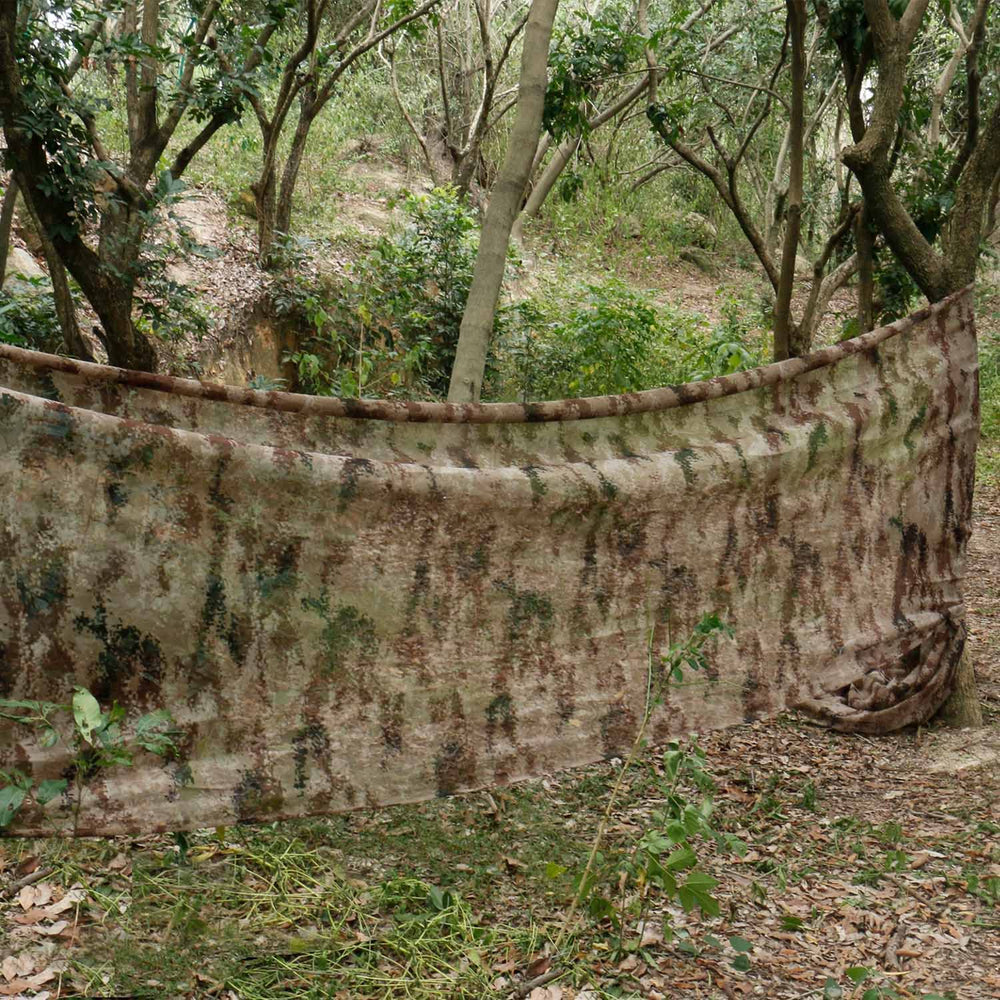 GRVCN camo net can be tailored into scarves or table cloth for quick concealment across environments.
