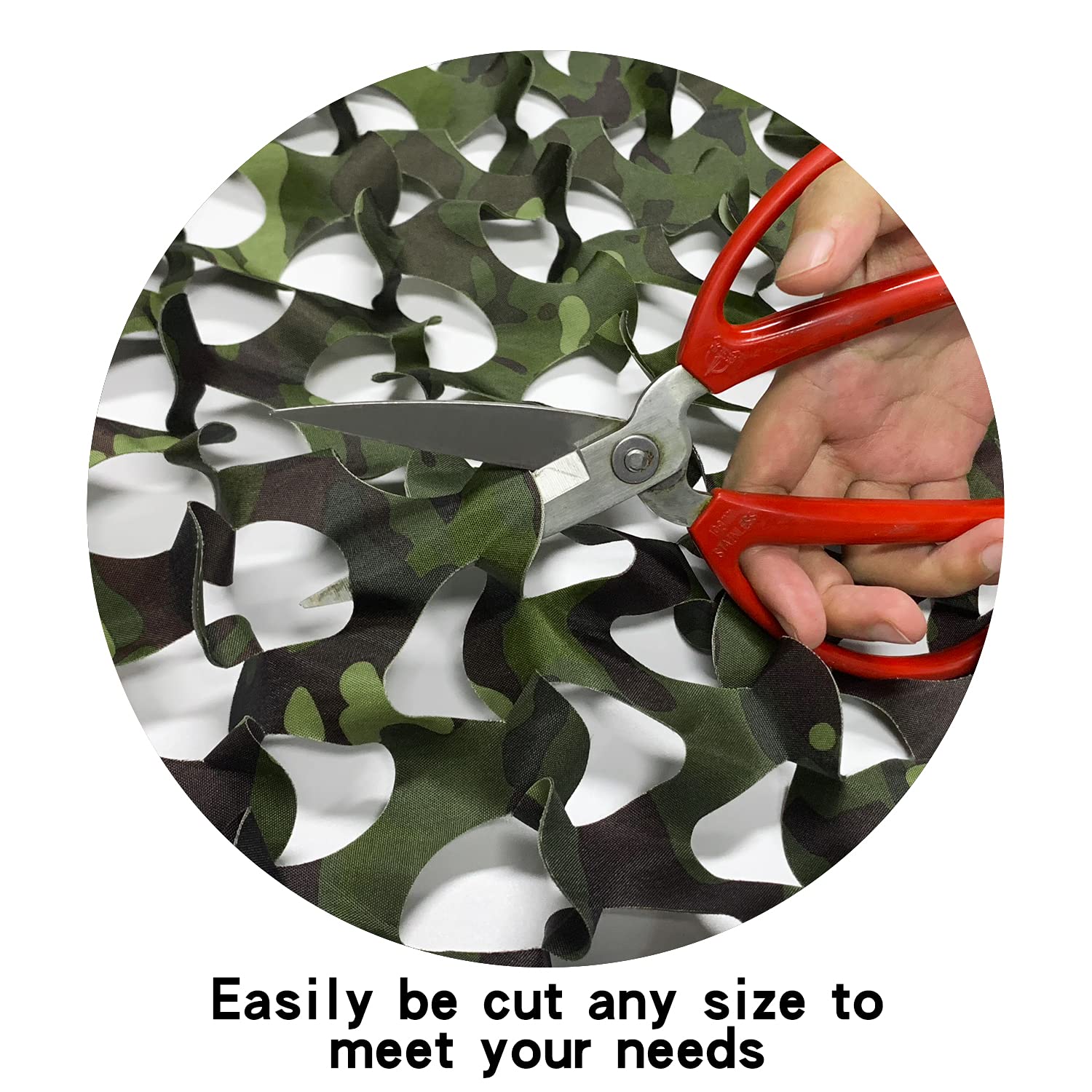 GRVCN camo netting 3D leaf pattern blends with natural surroundings.