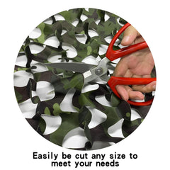 GRVCN camo netting 3D leaf pattern blends with natural surroundings.