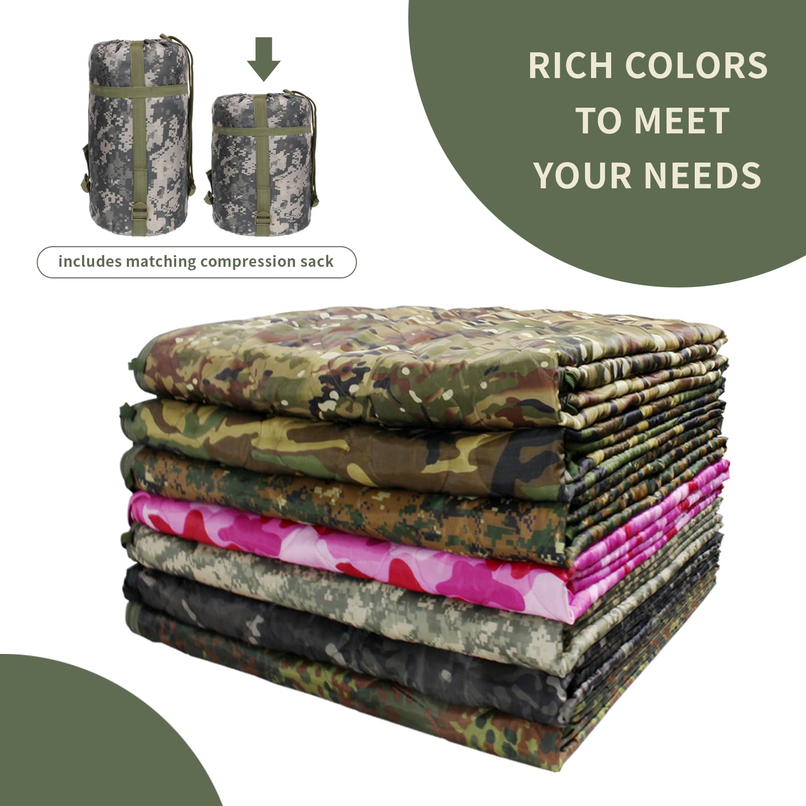 GRVCN compression stuff sack showing ultra-compact packing for backpack-ready gear.