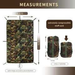 GRVCN military-blanket-as-sleeping-bag highlights sleeping comfort on trail.