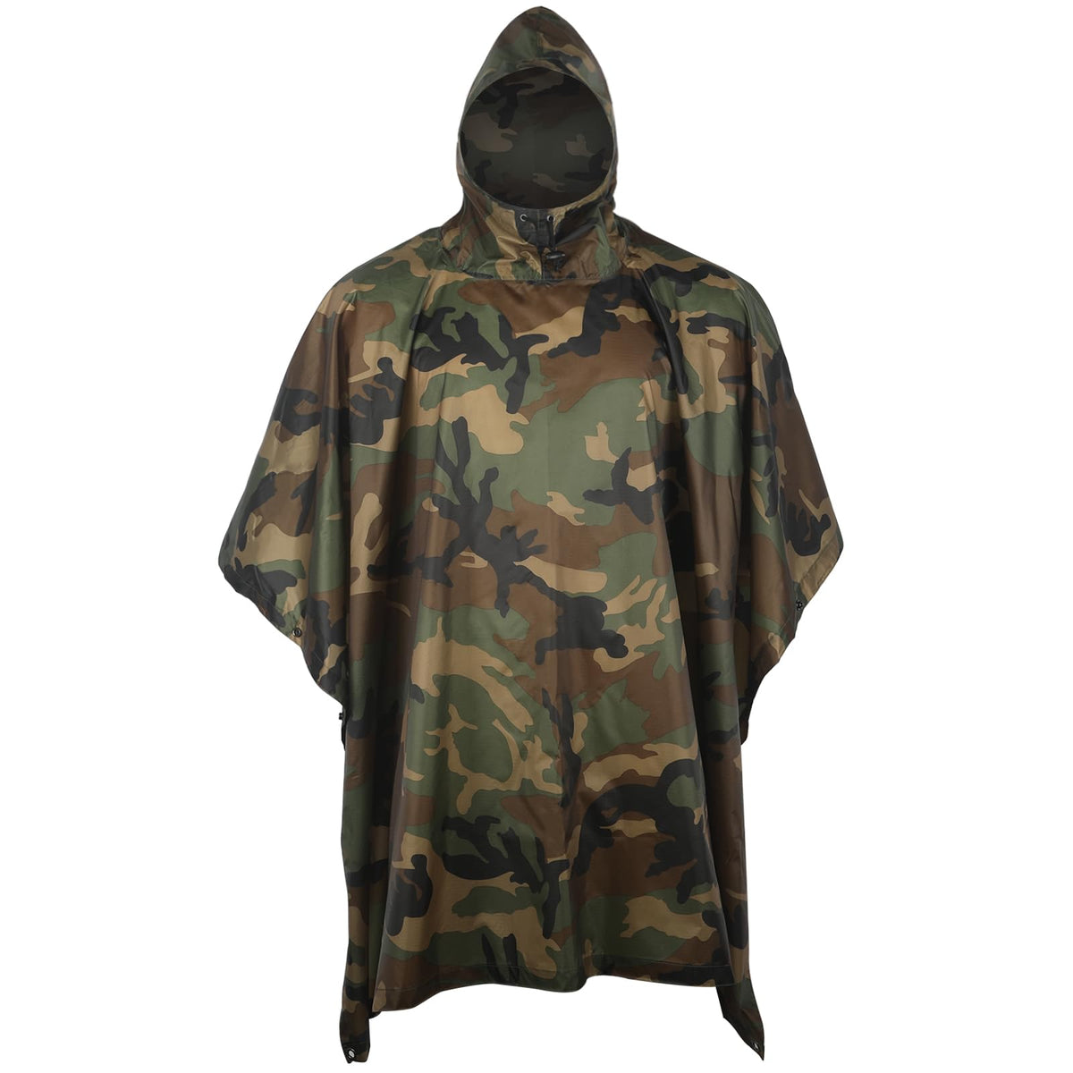 GRVCN military rain poncho camouflage worn-ready for outdoor rain protection and backpack coverage