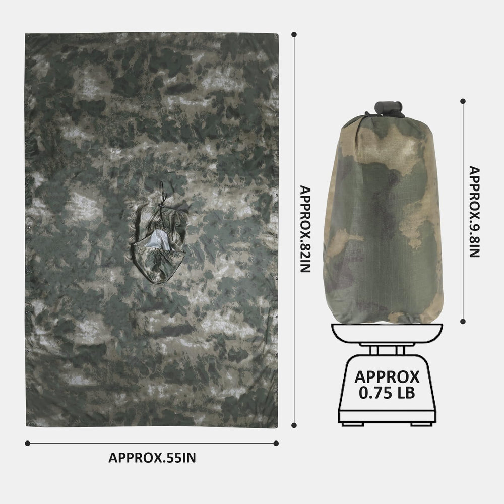 GRVCN poncho made from 210T ripstop for breathable comfort during outdoor use