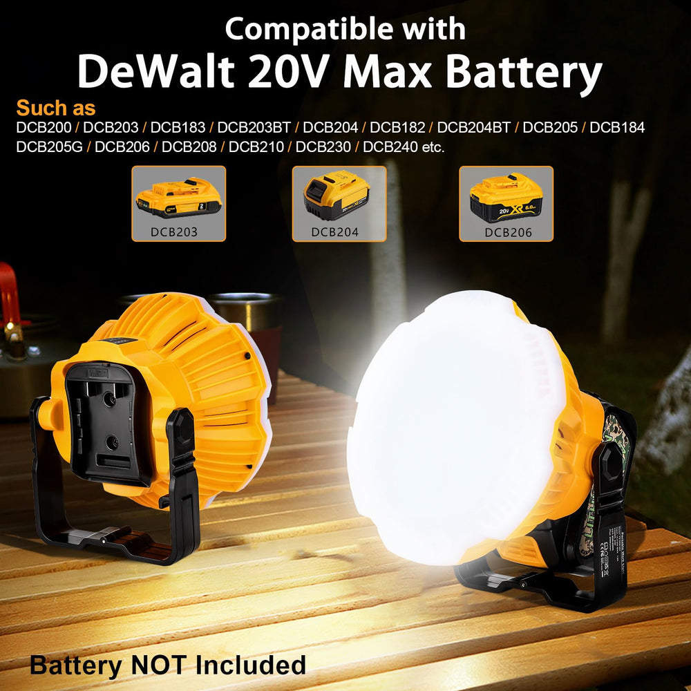 GRVODFRTA cordless work light suitable for tents and job sites.