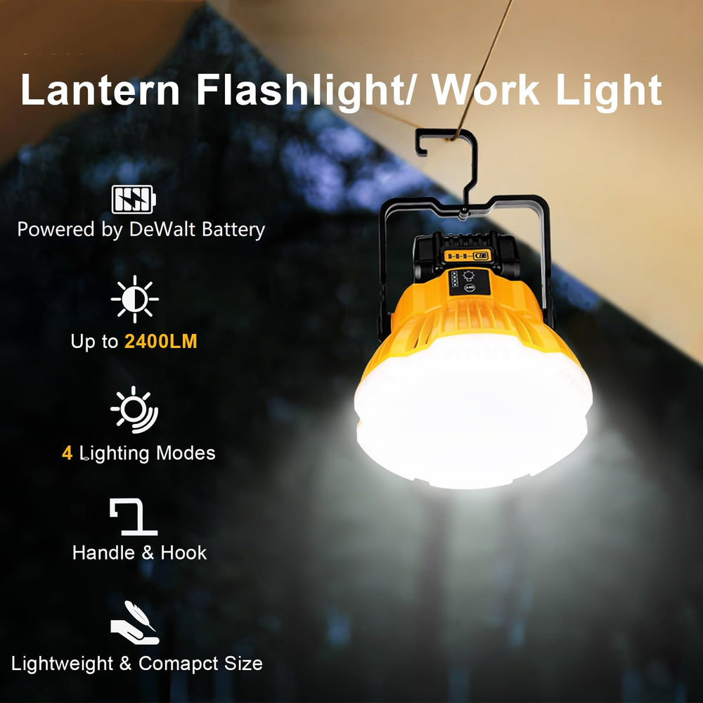 GRVODFRTA dewalt-compatible battery slot powers cordless lighting with DeWalt packs.