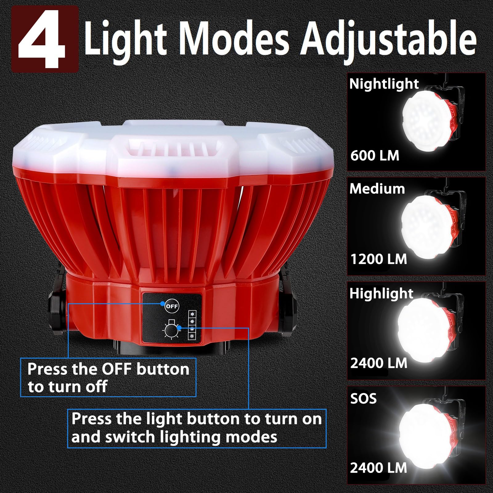 GRVODFRTA lantern features rotatable handle and hidden hooks for versatile setup.
