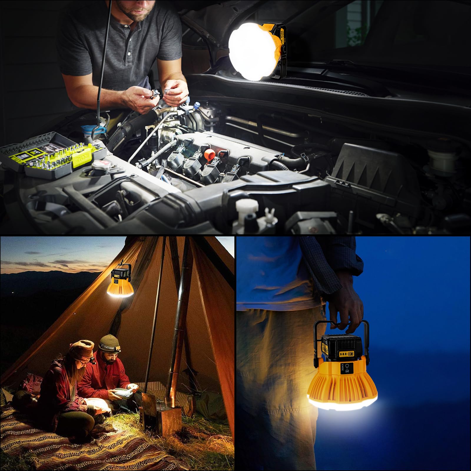 GRVODFRTA 2400LM LED lamp supports SOS and multiple brightness modes.