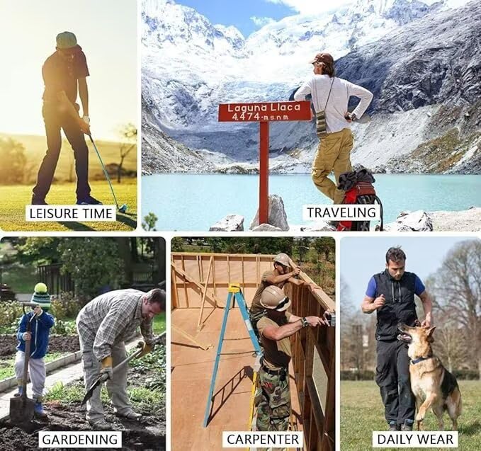 GSGGIG cargo pants rear and utility pockets arrangement for daily travel convenience.