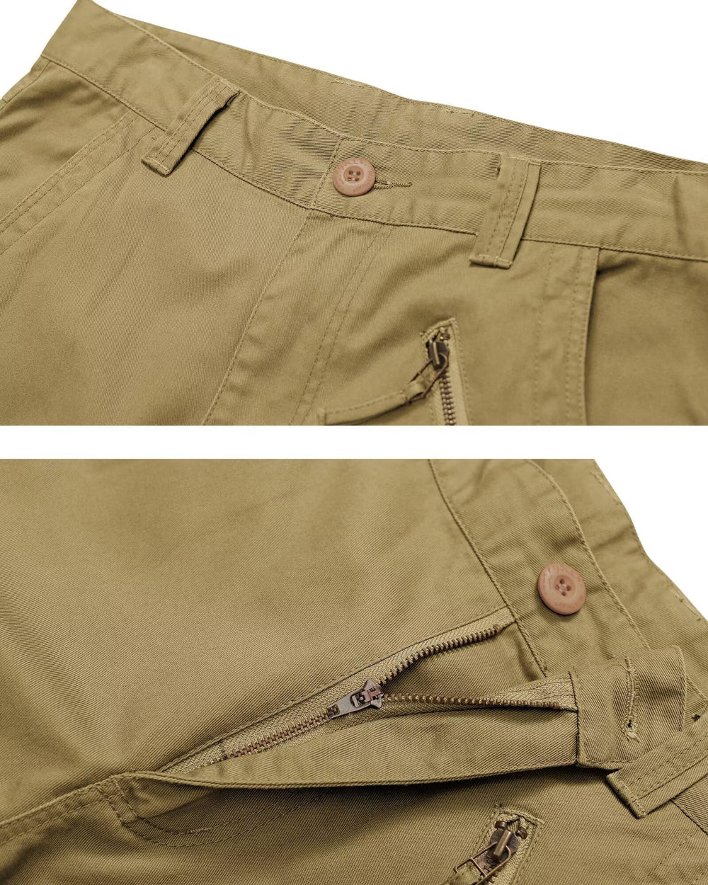 GSGGIG women's cargo pants back pocket closeup highlighting secure storage