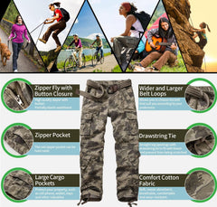 GSGGIG Womens Cargo Pants belt loops and drawstring provide adjustable fit with boots