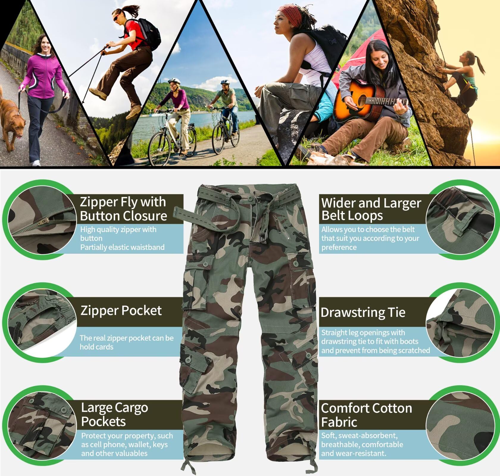 GSGGIG womens cargo pants ripstop-fabric-texture highlights durable weave.