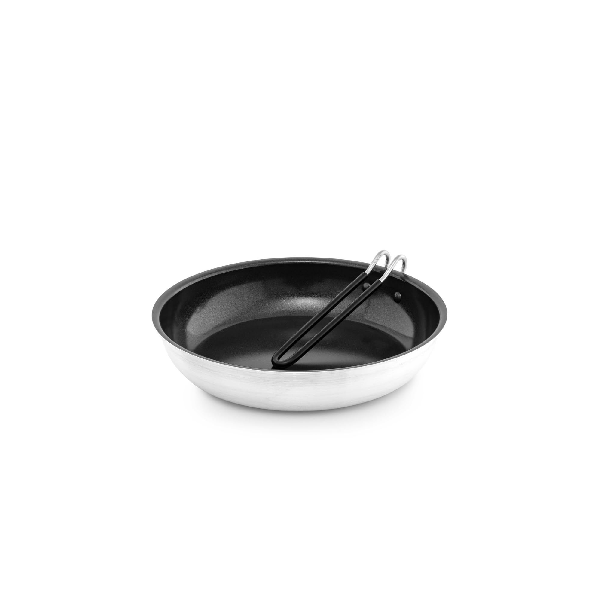 GSI Outdoors Bugaboo 10 Fry Pan featuring SureLock folding handle for stable camping setup.