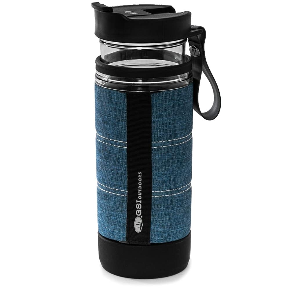 GSI Outdoors Commuter Java Press side view with spill-resistant lid for on-the-go coffee