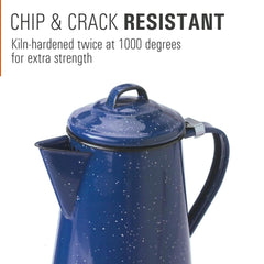 Pour spout detail for controlled serving with the GSI enamel pot.