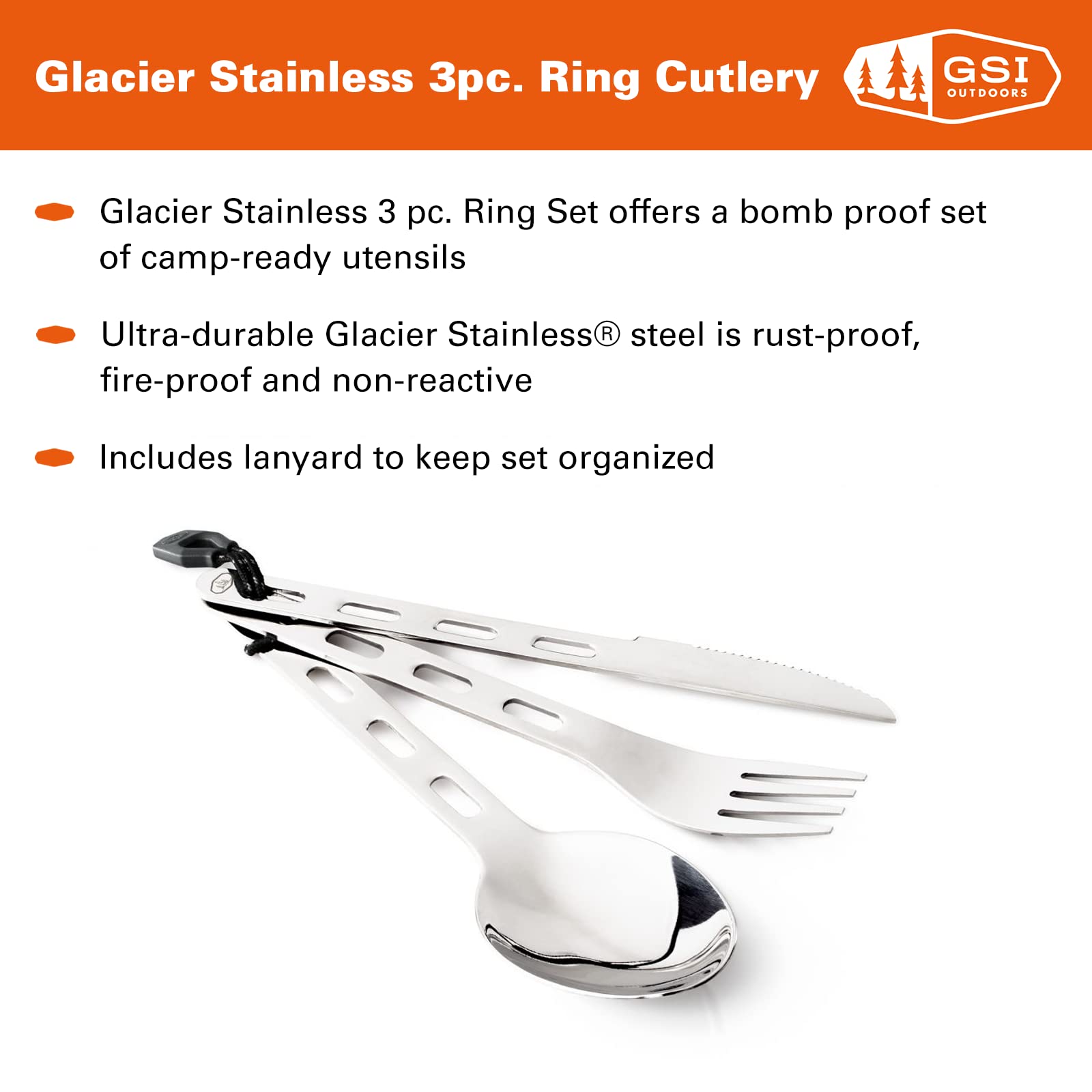 GSI Outdoors Glacier Stainless Cutlery in use, lightweight and durable on outdoor trips