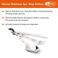 GSI Outdoors Glacier Stainless Cutlery in use, lightweight and durable on outdoor trips