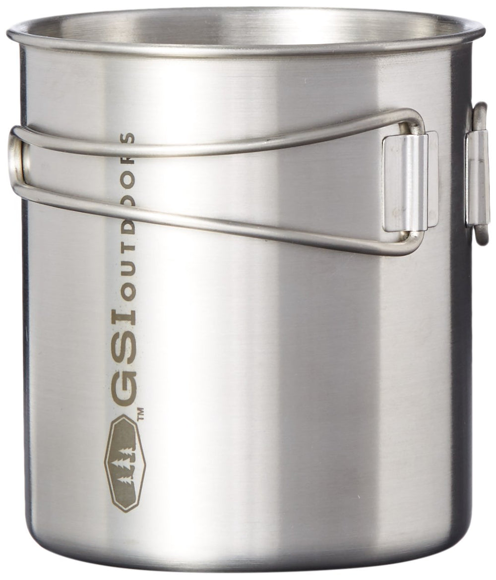 GSI Outdoors Glacier Stainless Cup heats liquids quickly with durable, rust-resistant steel.