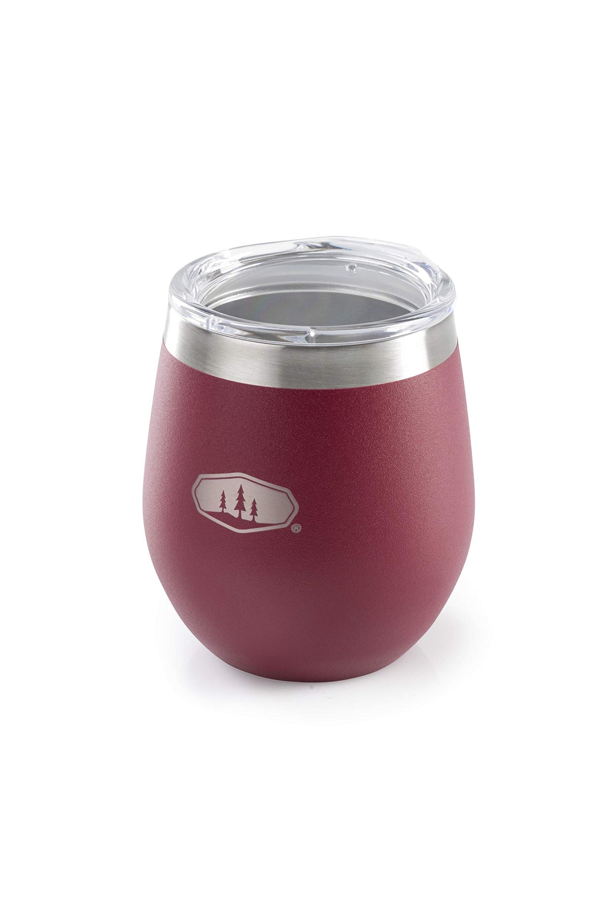GSI Outdoors Glacier 8oz insulated glass in Cabernet for outdoor sipping.
