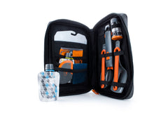 GSI Outdoors Gourmet Kitchen Set 11 case shown with organized travel-ready camp cookware.