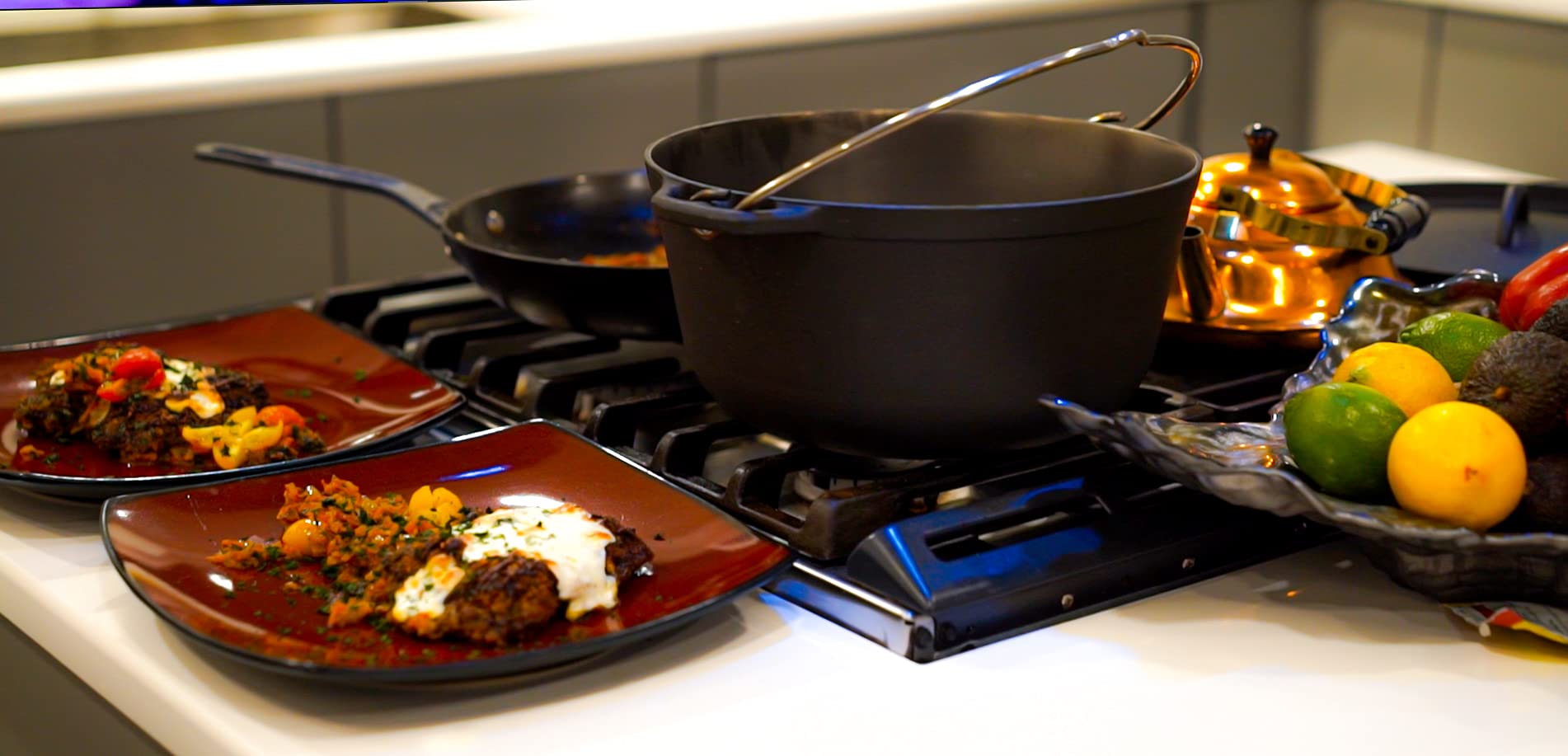 GSI Outdoors Guidecast 12-Inch Frying Pan easy cleanup after use