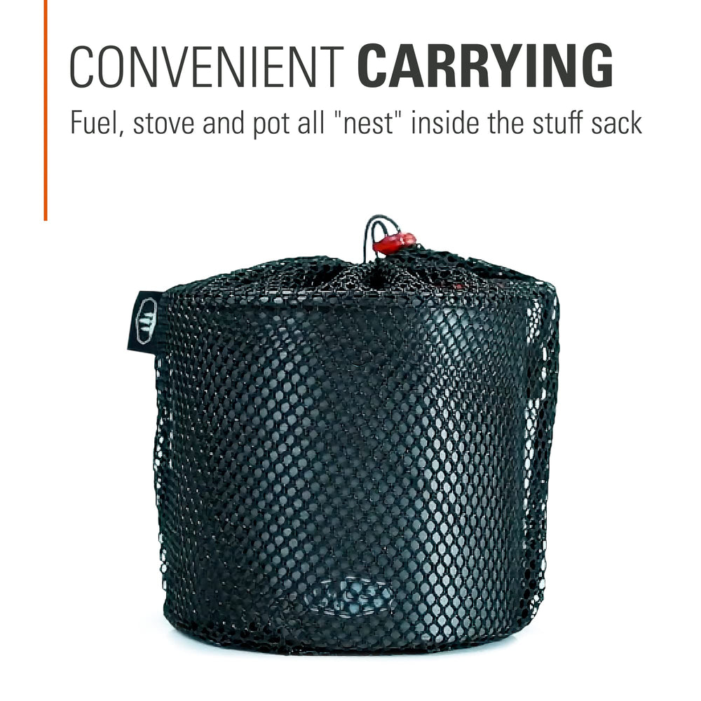GSI Outdoors Halulite Boiler fits 110g or 230g fuel cartridges.