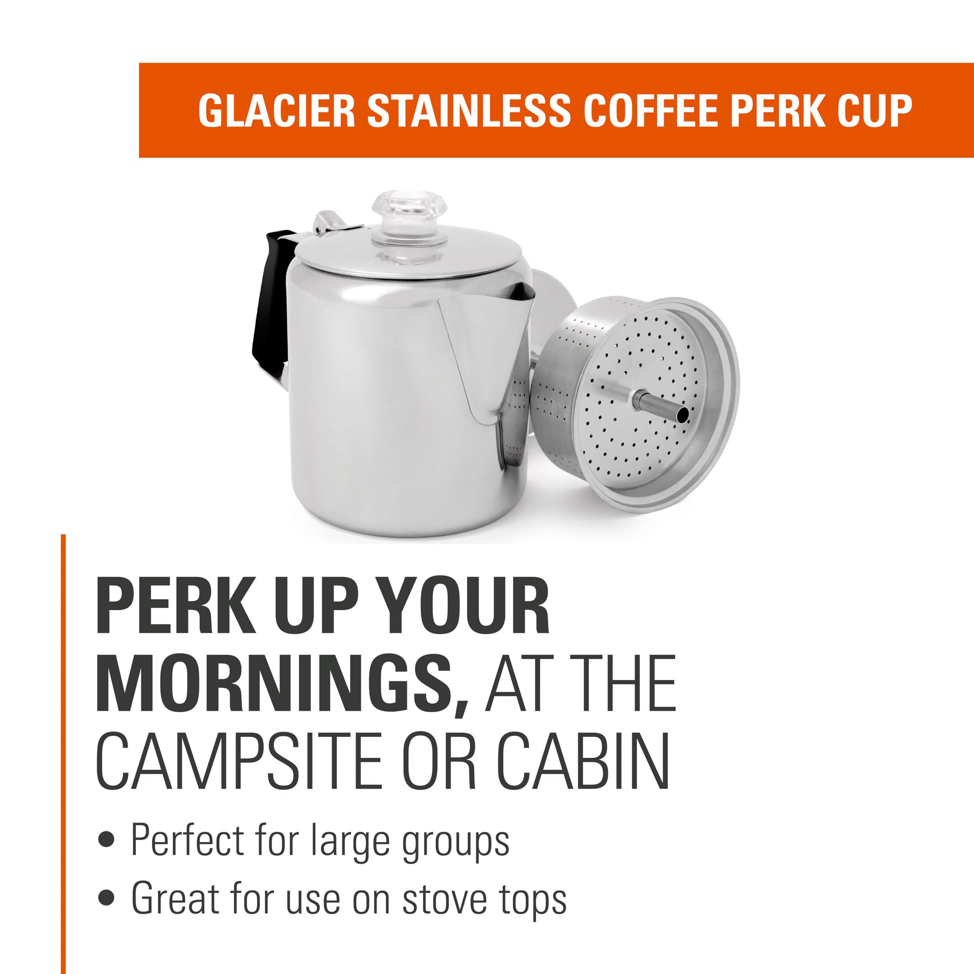 GSI Outdoors Percolator silicone handle close-up highlighting safe pouring on trails.